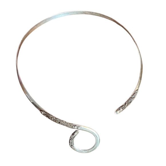 Vintage Bali Artisan Sterling Silver Collar Choker Necklace Signed Sarda 925 - Picture 4 of 7